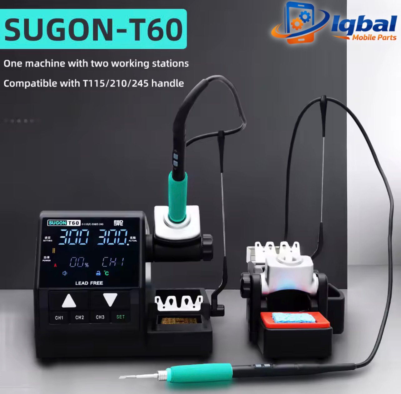 0F784DBD-9701-449B-B893-8A94955E4915 SUGON T60 Soldering Station Double Station Welding Rework Station Compatible with 115 210 245 Handle For BGA PCB Repair Tools - Image 1