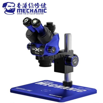 MECHANIC 6558 Elite Trinocular Stereo Microscope, 6.5X-58X Zoom, 100mm Large Working Distance, for PCB Repair & Micro Soldering