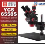 YCS 6558S Ultra HD Trinocular Microscope with Large Base 6.5-58 Zoom for Mobile Phone PCB Welding Microscope Tools Set
