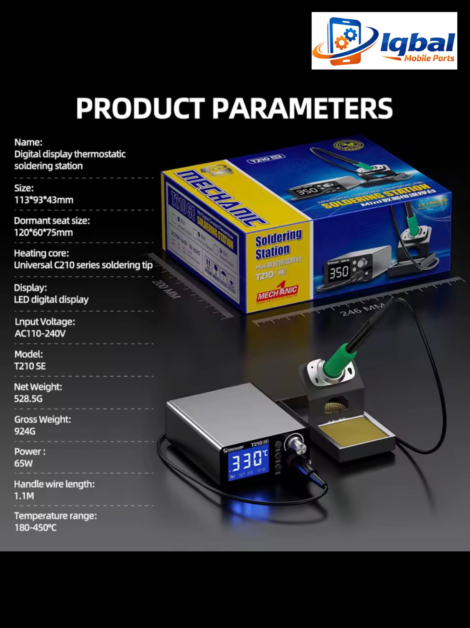2DE7AD56-B9A4-421A-AC8A-67CF4B2C4951 MECHANIC T210 SE Smart Soldering Station Digital Thermostatic Control Fast Heating for C210 Tips Soldering iron Tools - Image 1