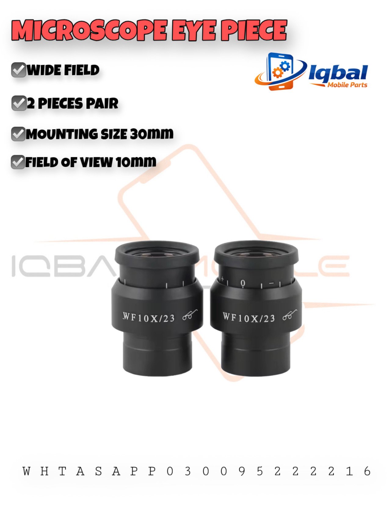 2F67A229-10EB-4889-979B-F47ADC790CA3 WF10X/23 Microscope Wide Angle Eyepiece Ocular Eyepoint Lens Adjustable Wide Field 30mm Widefield Microscope Eyepiece - Image 1