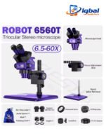 MECHANIC ROBOT 6560T-B11 Trinocular Stereo Industrial Microscope 6.5-60X Continuous Zoom WF10X25 Eyepiece 0.45X Camera Adapter - Image 2