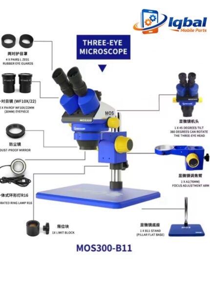 MECHANIC MOS300 Trinocular Stereo Microscope HD Clear Magnified 7-50X Continuous Zoom Observation For Phone Repair