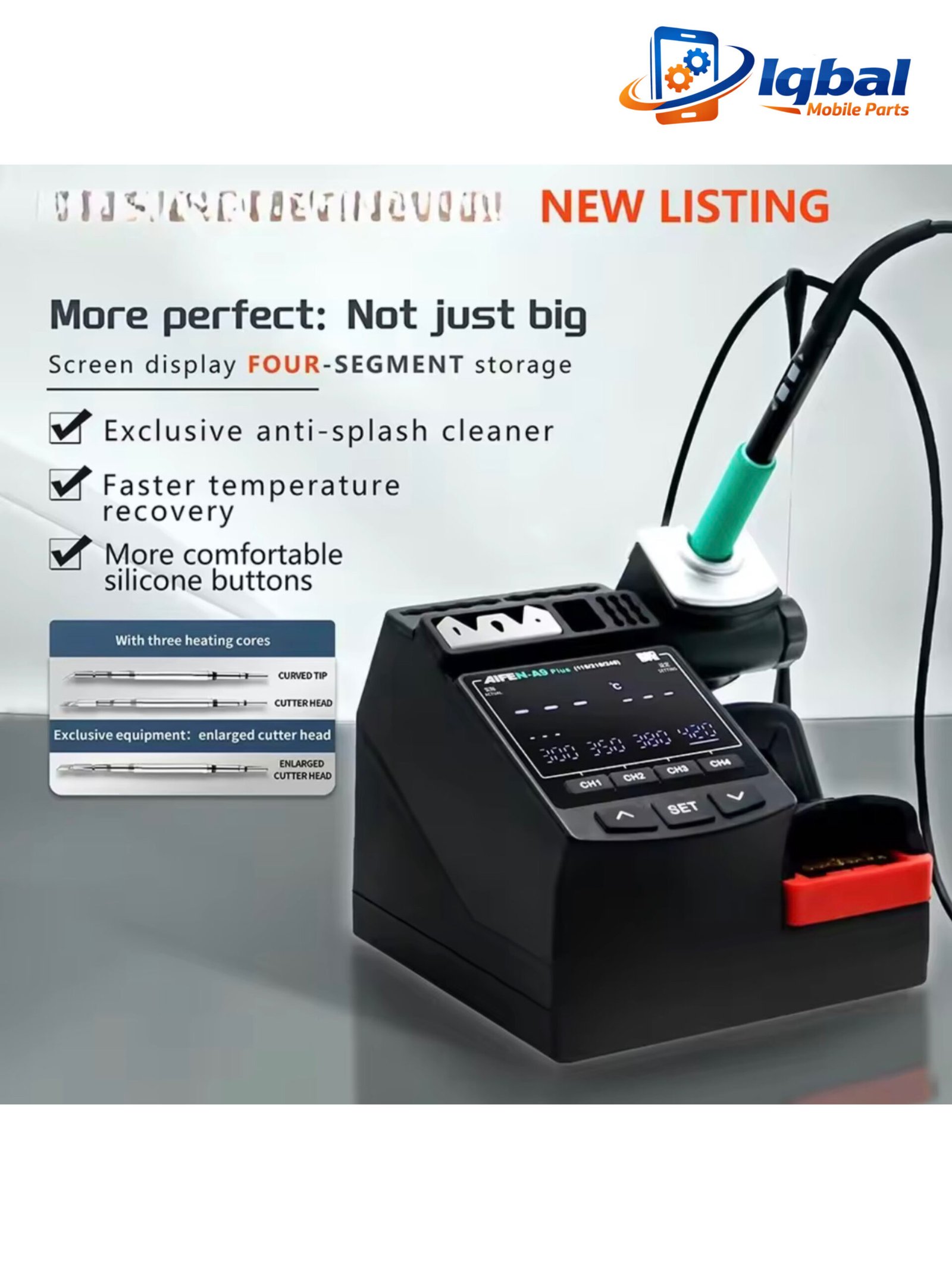 5FB0E6F1-39A3-4BCB-A234-A41CFF3F44F5 A9 Plus Soldering Station Compatible Soldering Iron Tip 210/245/115 Handle Control Temperature Welding Rework Station - Image 1