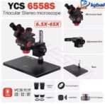 YCS 6558S Ultra HD Trinocular Microscope with Large Base 6.5-58 Zoom for Mobile Phone PCB Welding Microscope Tools Set - Image 3