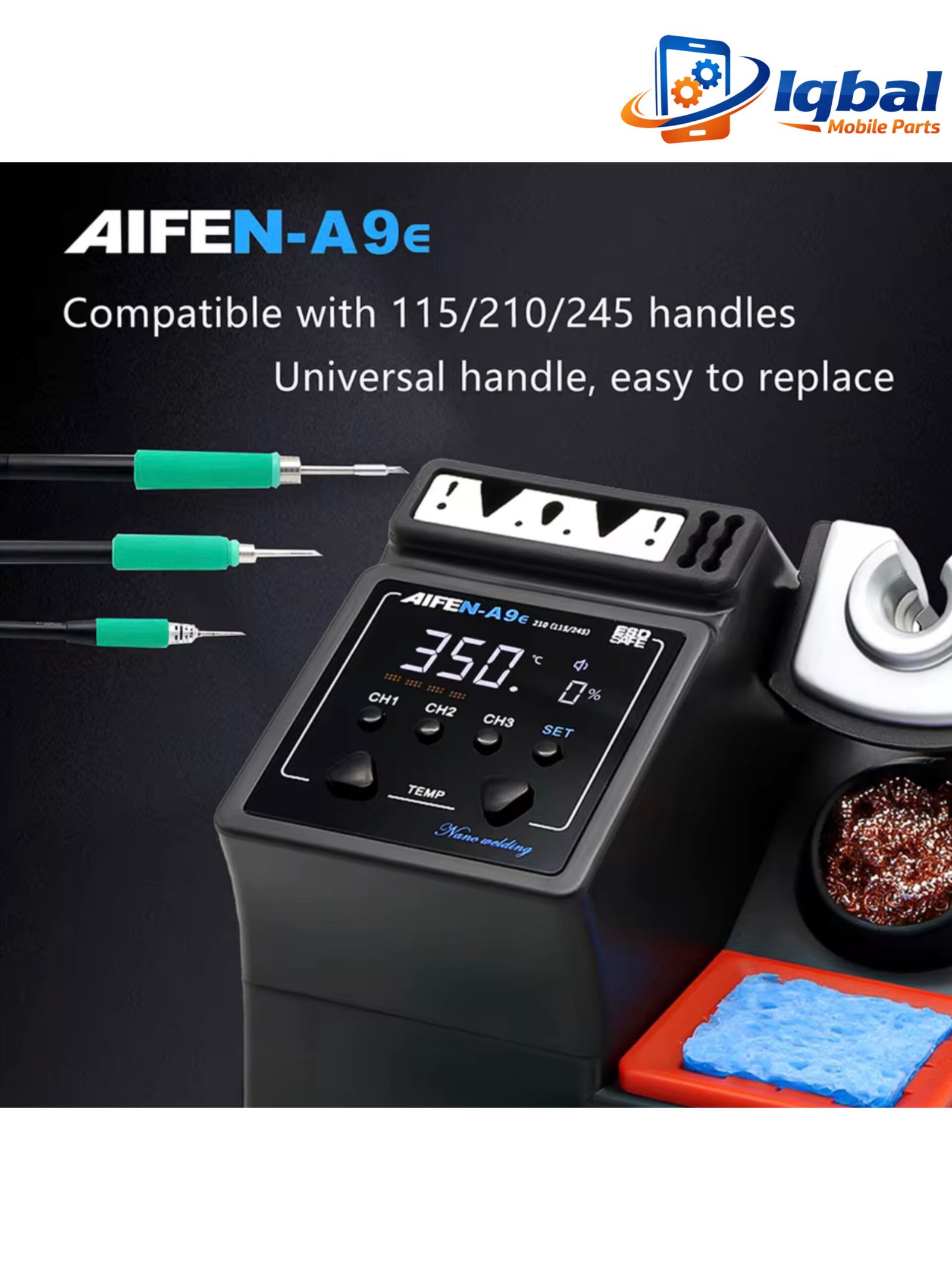 9C63EF7C-0BF9-41CE-99BF-38C85A94036E AIFEN A9E Soldering Station Compatible Original Soldering Iron Tip 210/245/115 Handle Control Temperature Welding Rework Station - Image 1