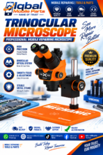 MECHANIC 6558 Elite Trinocular Stereo Microscope, 6.5X-58X Zoom, 100mm Large Working Distance, for PCB Repair & Micro Soldering