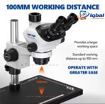 SOPTOP SZM-7060 PRO (Dust Proof)Continuous Zoom Trinocular Stereo Microscope 7-60X 4K HD 100mm Working Distance for Microscope Repair Tools