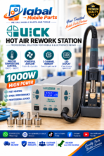 Oriainal 1000W QUICK 861DW heat gun lead-free hot air soldering station The microcomputer temperature Hot Air Rework Station with 7pcs nozzles