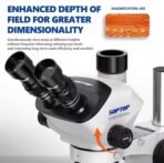 SOPTOP SZM-7060 PRO (Dust Proof)Continuous Zoom Trinocular Stereo Microscope 7-60X 4K HD 100mm Working Distance for Microscope Repair Tools - Image 3