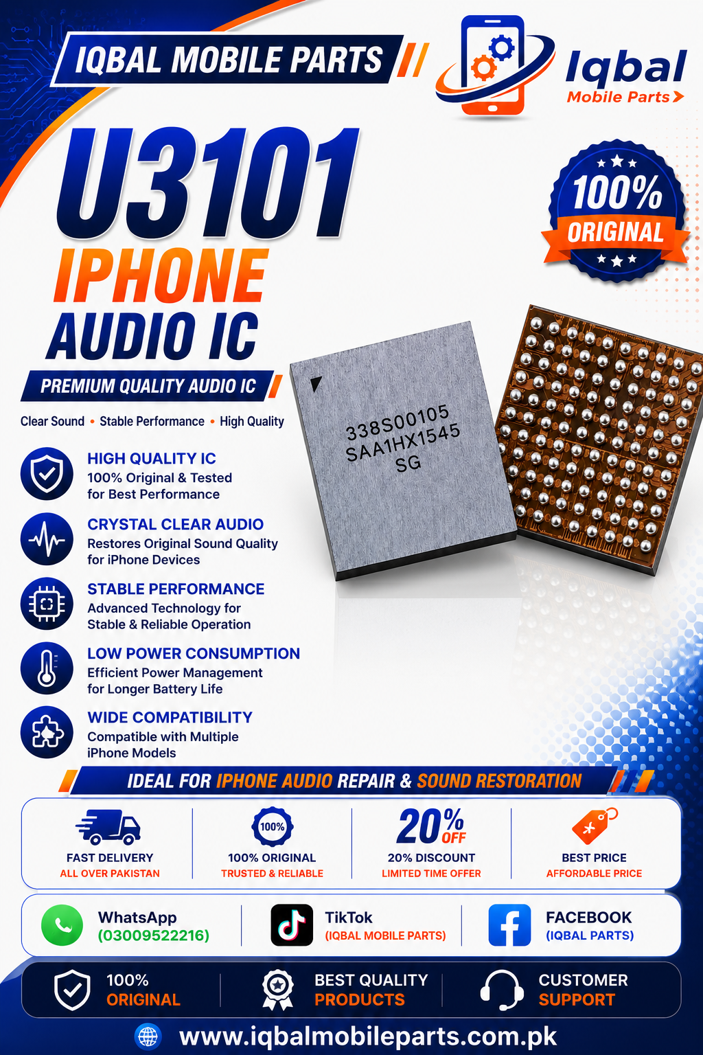 40C755E6-352F-445C-B0F1-E61364F3FDC6 U3101 IPHONE AUDIO IC - Image 1