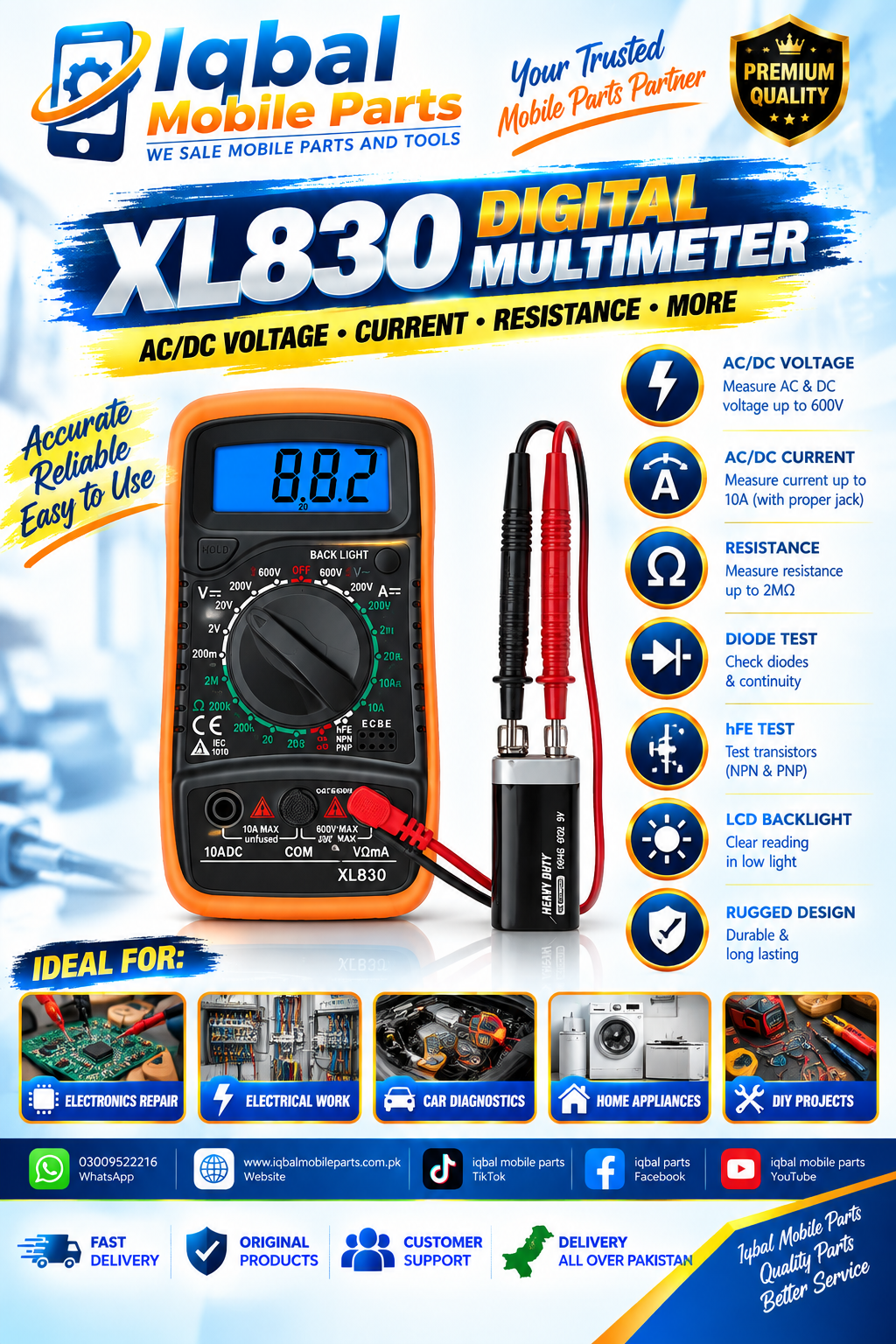 17822B09-601B-45DE-93FD-C8DC19244B16 XL830 DIGITAL MULTIMETER - Image 1