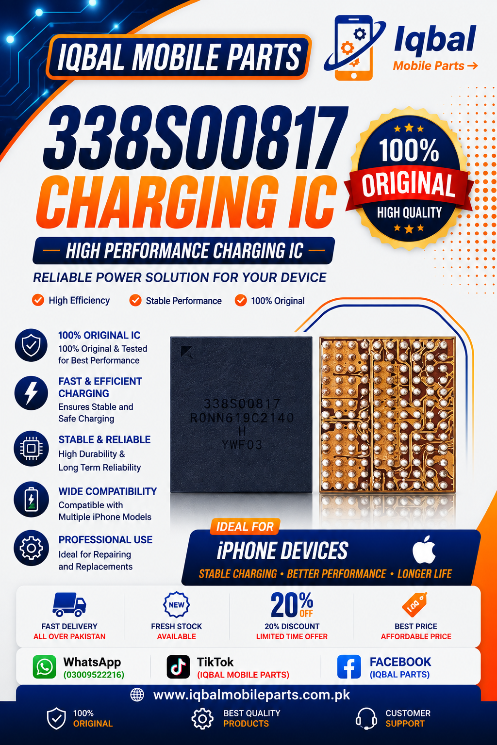 2C98668A-7906-4921-A76E-2D387D7BF25D 338S00817 CHARGING IC FOR IPHONE - Image 1