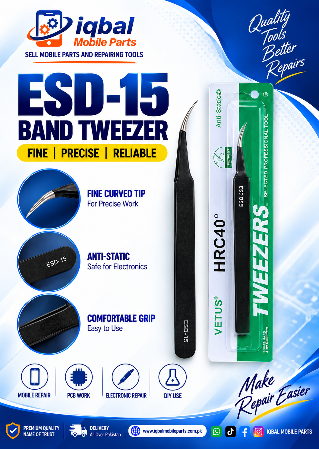 52B62839-56CA-479D-85B8-0B1459D6A6E9 ESD-15 BAND TWEEZER - Image 1
