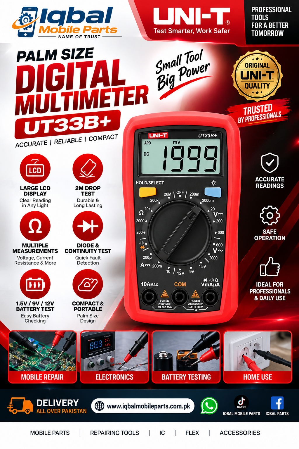 573939F4-3E69-4757-90AB-FCFC9596DC84 UT-33B+ UNI-T DIGITAL MULTIMETER - Image 1