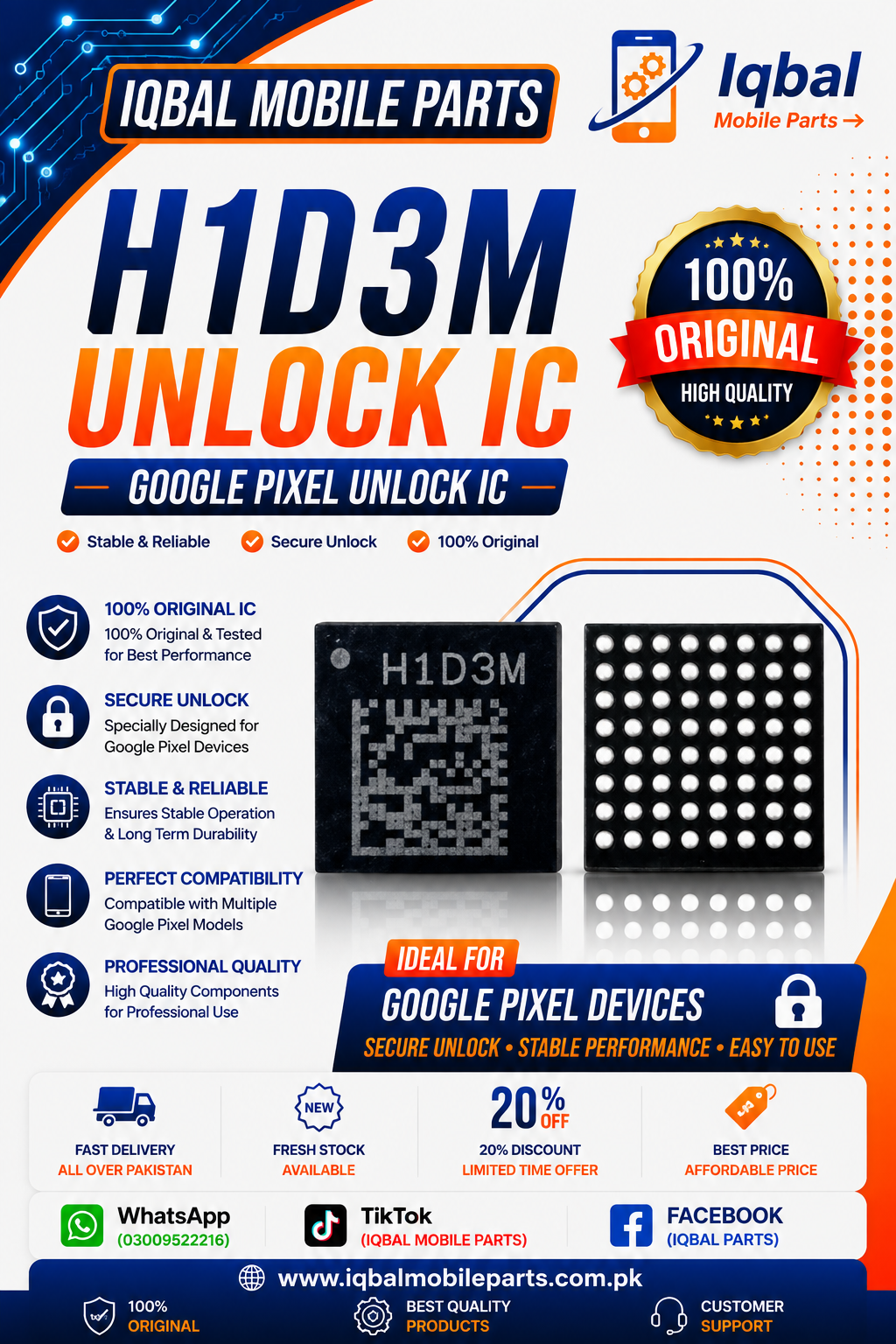 83A6BA8B-225B-4B1F-867E-B59155DC4BD5 H1D3M GOOGLE PIXEL UNLOCK IC - Image 1