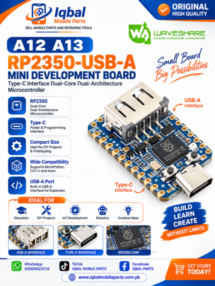 Pico 2 RP2350 A12 A13 For IPHONE BYPASS -USB-A WaveShare Mini Development Board Type-C Interface Dual-Core Dual-Architecture Microcontroller