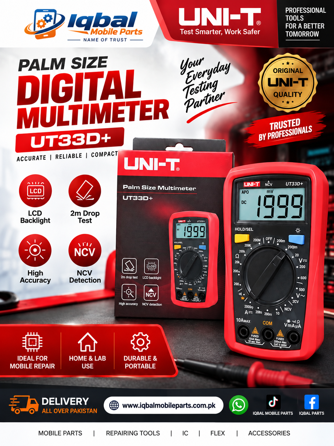 CA0F2651-5653-4B41-A53C-DC6D9C89BBD2 UT-33D+ UNI-T DIGITAL MULTIMETER - Image 1