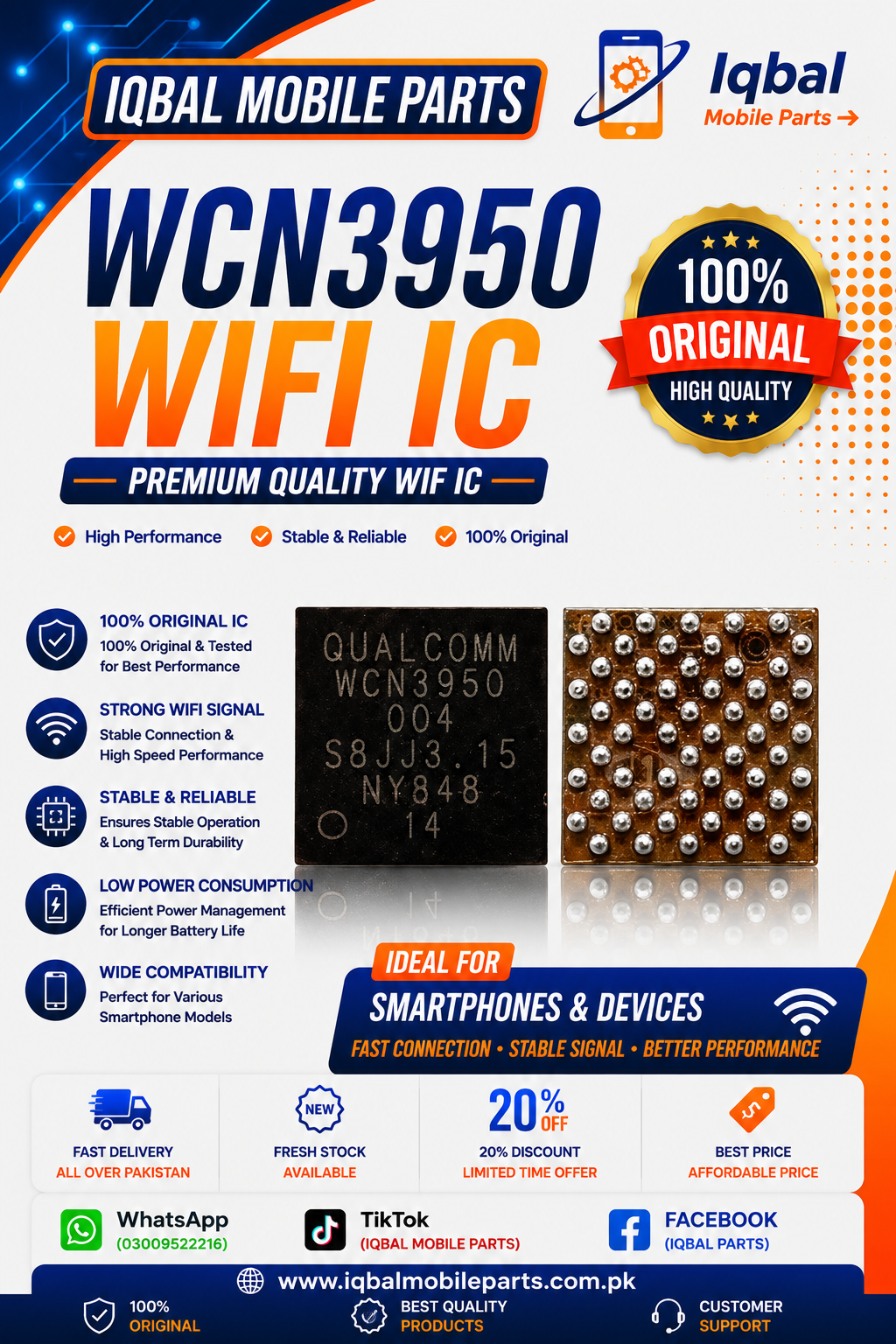 CAB579EA-F243-4FAE-AC1A-B9676F77E59A WCN3950 WIFI IC - Image 1