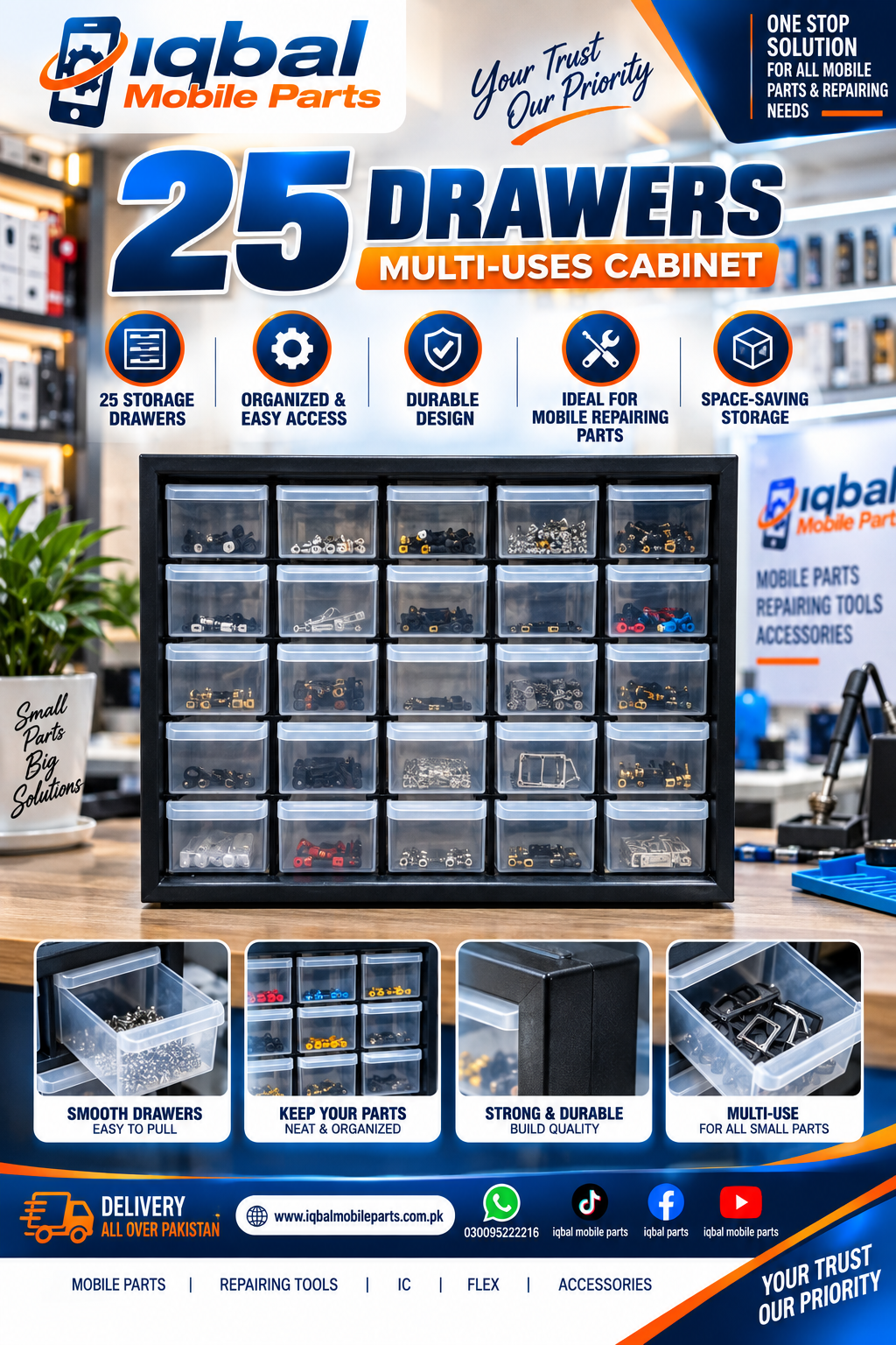 F107C2C5-CC44-4BA8-9883-55E8096E1062 M25 25 DRAWERS MULTI USES CABINET - Image 1